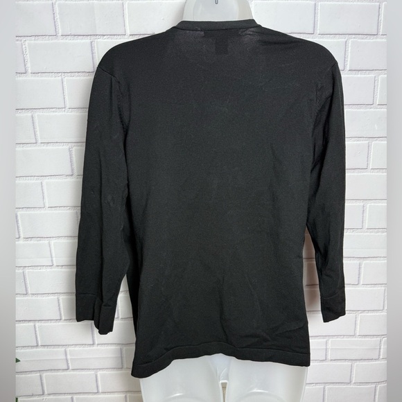 AUGUST SILK Chic Black Cardigan with Swirl Halter Top/size L - Picture 6 of 10